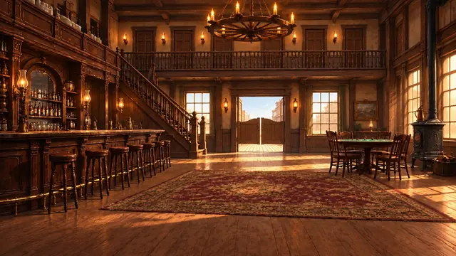 Set: a boomtown saloon.